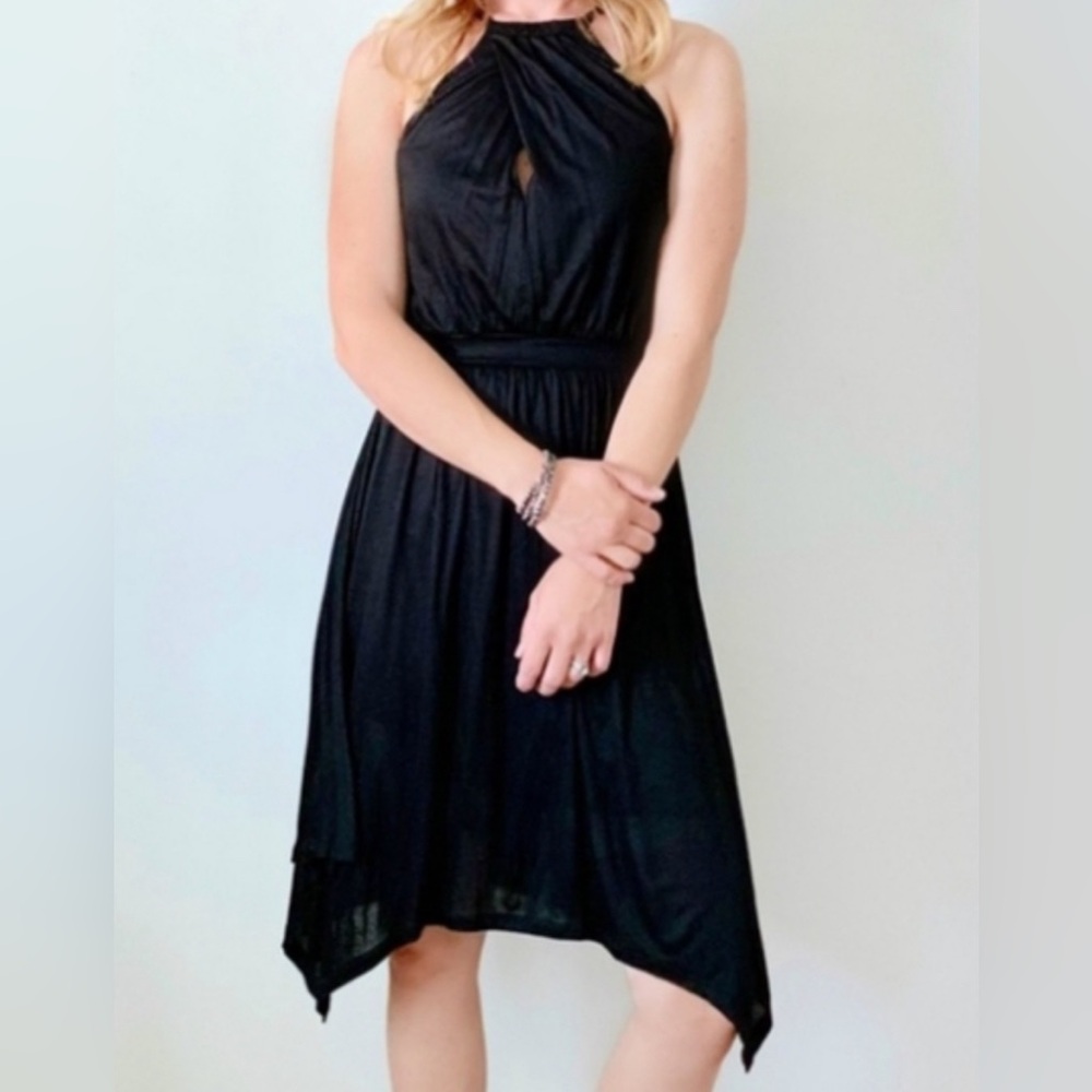 Anthropology moulinette Soeurs black halter midi dress size small